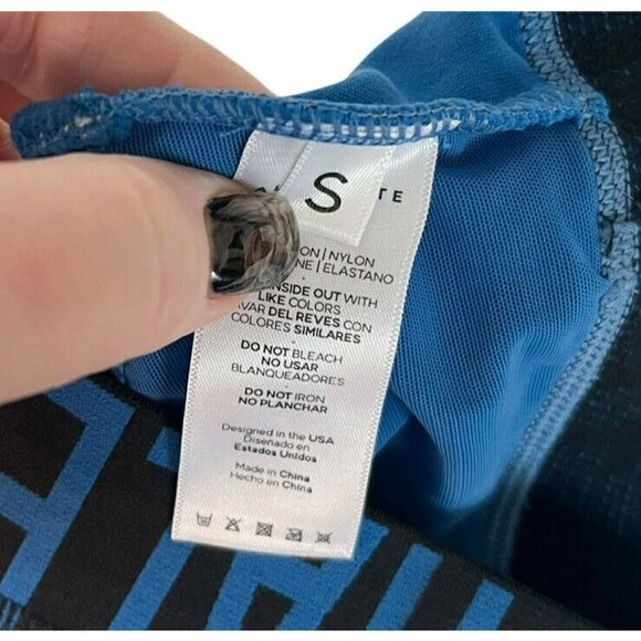 ALPHALETE Royal Blue Criss Cross Sports Bra Size S Spell Out Logo - Picture 6 of 7